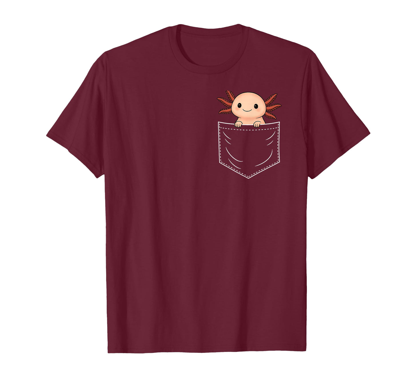 Cute Axolotl in Pocket Funny Apparel for Men Women Teen Kid T-Shirt