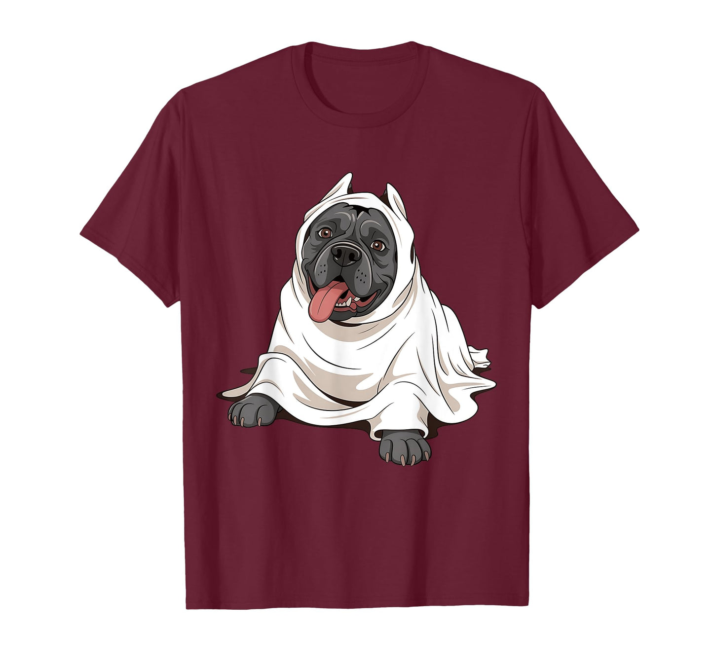 Cane Corso Dog Wearing A White Ghost Costume Dog Halloween T-Shirt