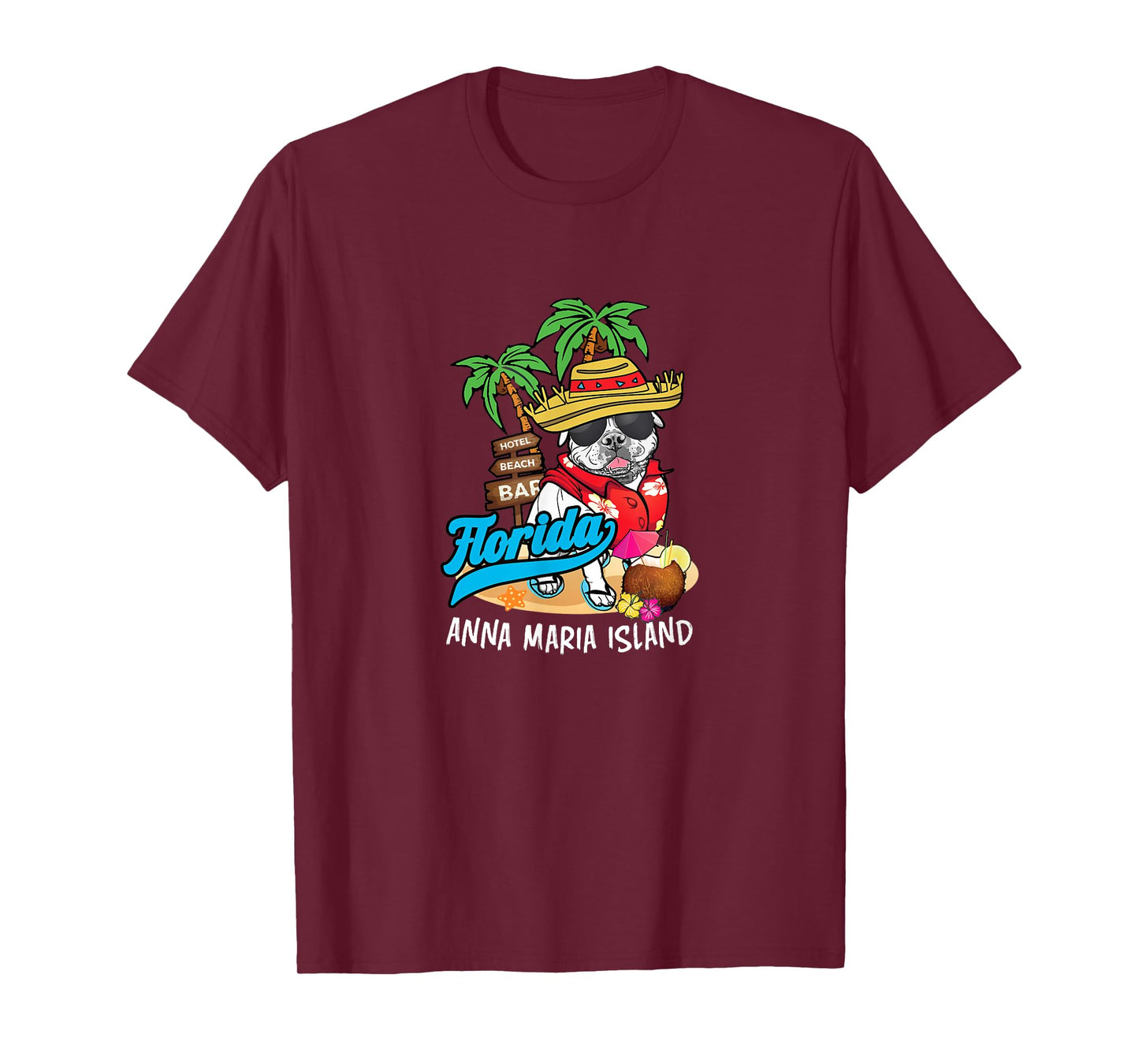 Anna Maria Island Florida FL USA Beach Bulldog Souvenir T-Shirt for Men Women Kids
