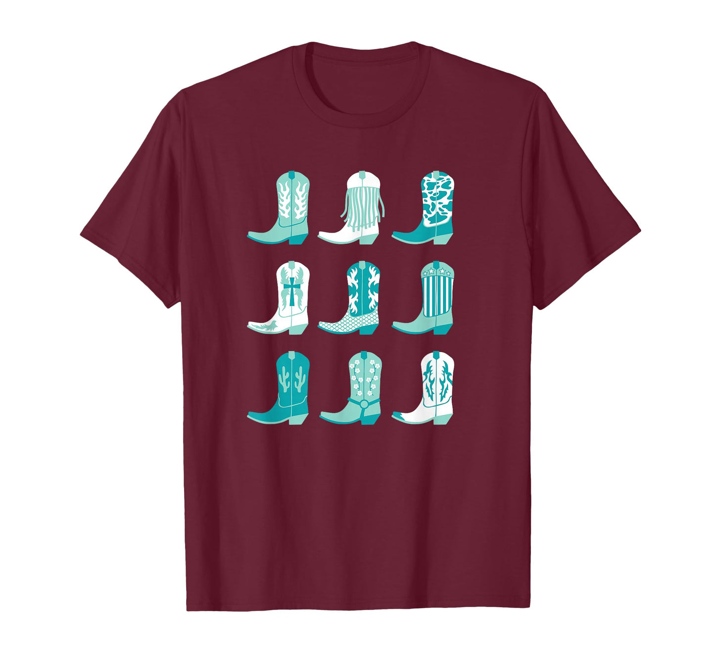 Teal Cowgirl Boots Pretty Country Girl Turquoise T-Shirt