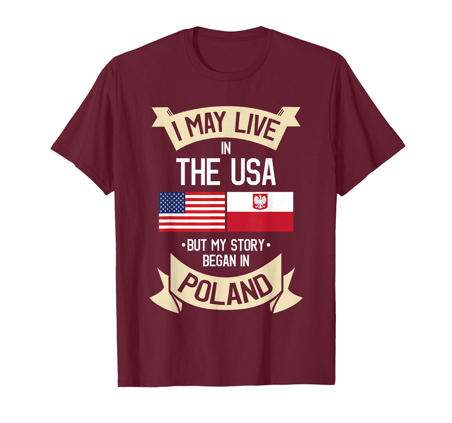 Poland American Flag USA Polish Roots Gifts T-Shirt