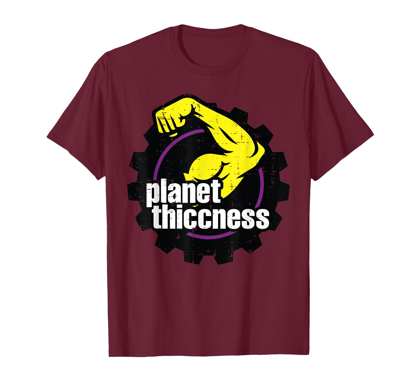 Gym Biceps Planet Thiccness Funny Workout Humor Men Women T-Shirt