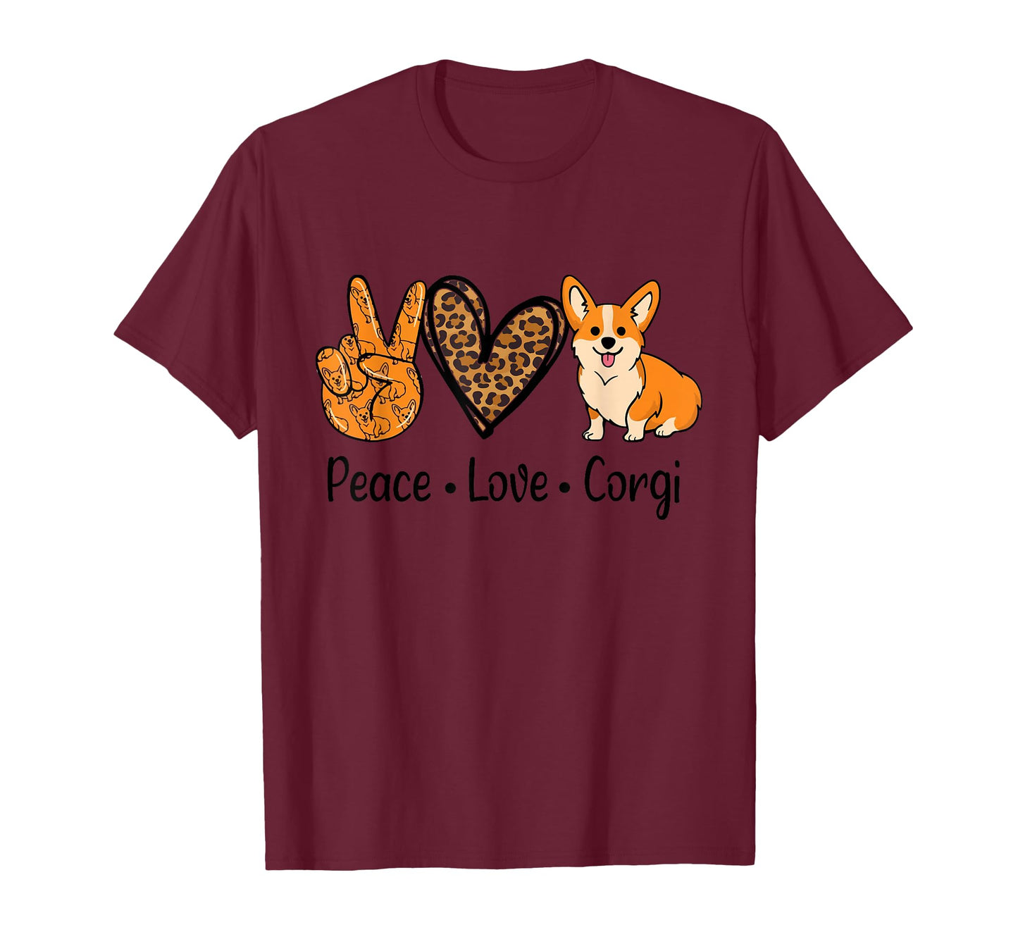 Peace Love Corgi Funny Dog Mom Mother's Day Corgi Lover T-Shirt