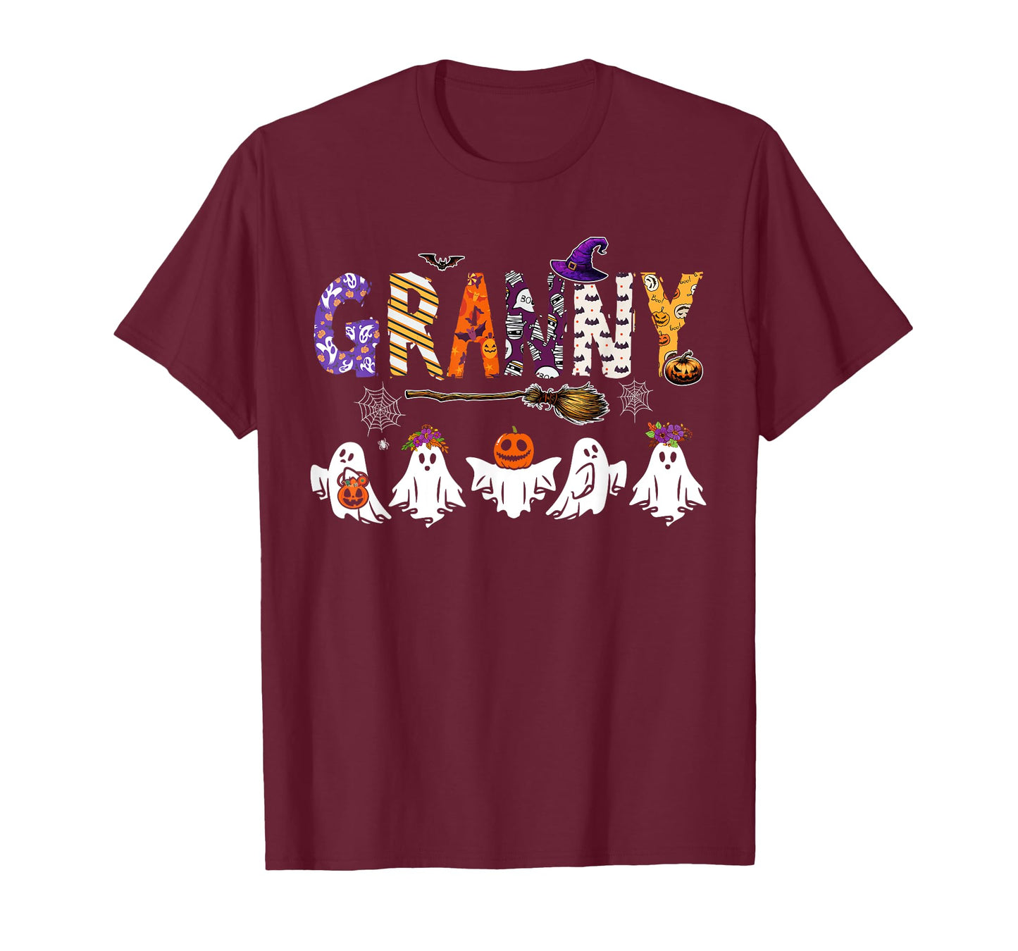 Granny Halloween Boo Ghost Horror Costume Family Funny Party T-Shirt