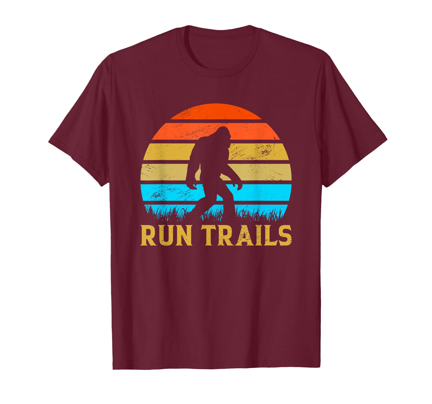 Run Trails Bigfoot Runner Yeti Believer Running Sasquatch T-Shirt