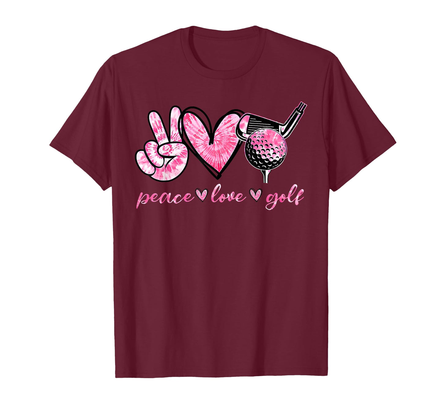 Funny Peace Love Golf Player Sport Lovers T-Shirt