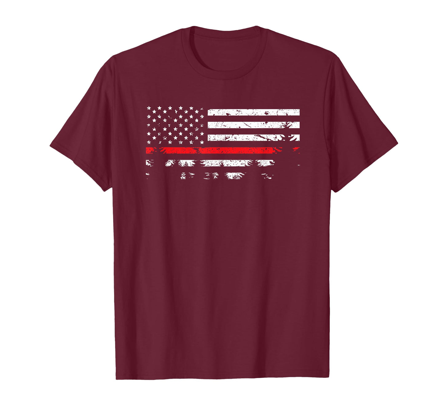 Wildland Firefighter Red Line American Flag T-Shirt