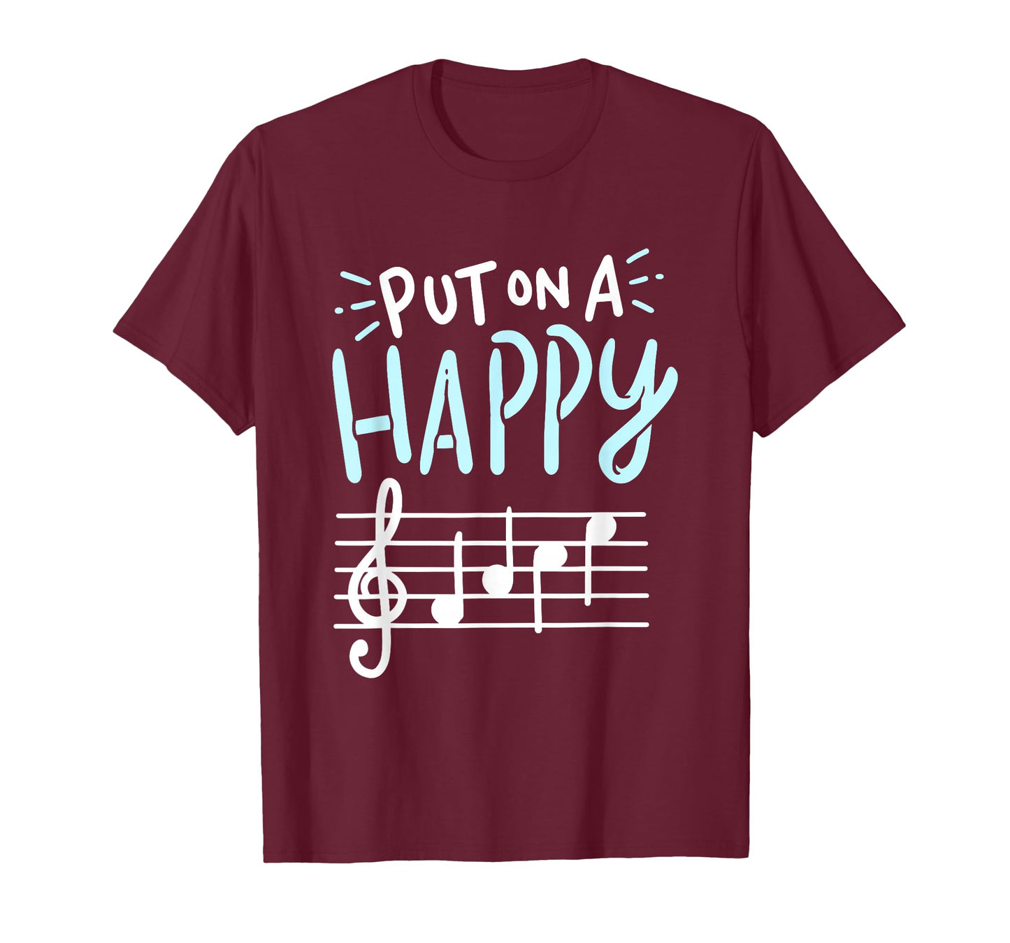 Put On A Happy Face Music - Funny Music Teacher T-Shirt Small