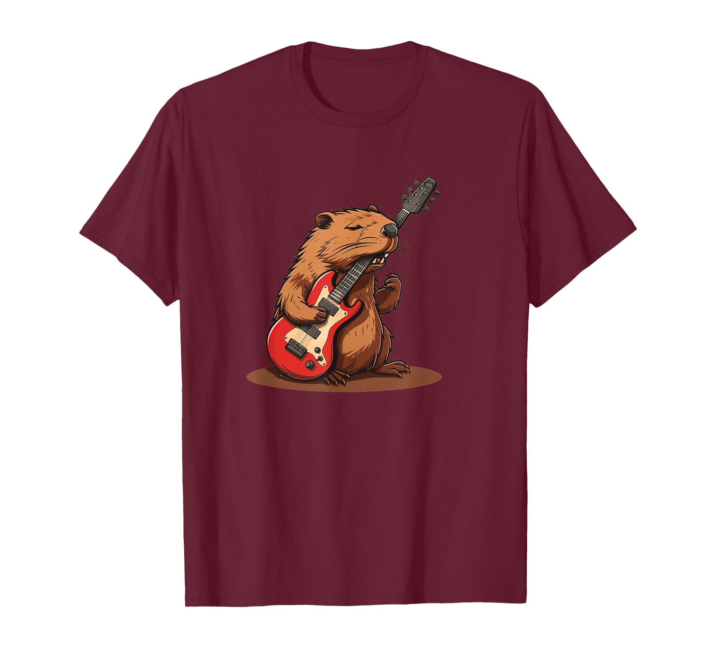 Funny Beaver gnaws at electric Guitar Costume T-Shirt