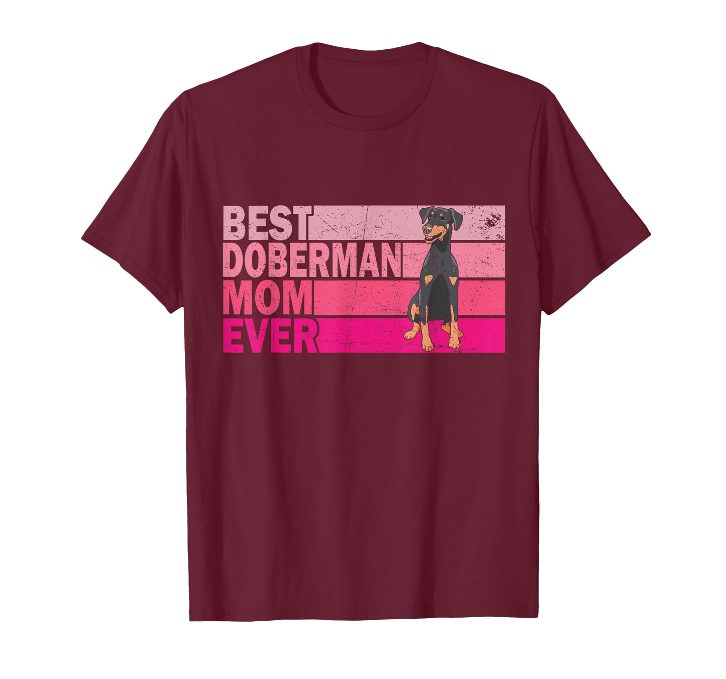 Best Natural Ear Doberman Dog Mom Ever Pink Vintage T-Shirt