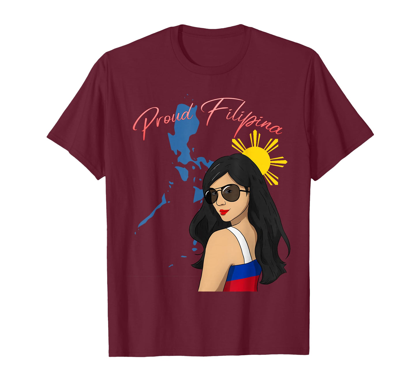 Philippines Girl Pinay Proud Filipina Filipino Flag Day T-Shirt
