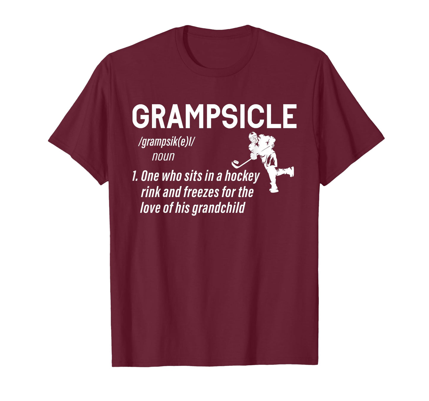 Grampsicle Definition Grandpa Ice Hockey Puck Stick Sports T-Shirt