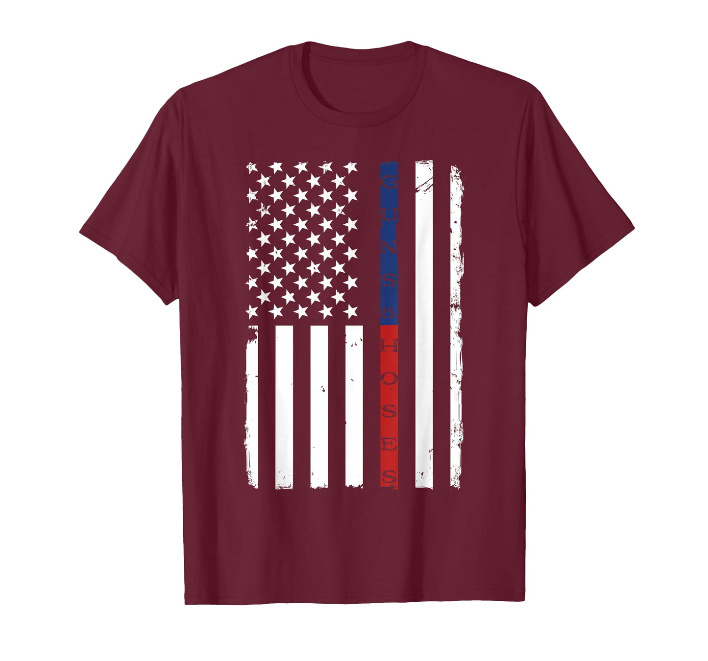 Guns & Hoses Thin Blue Red Line Police & Fire Appreciation T-Shirt