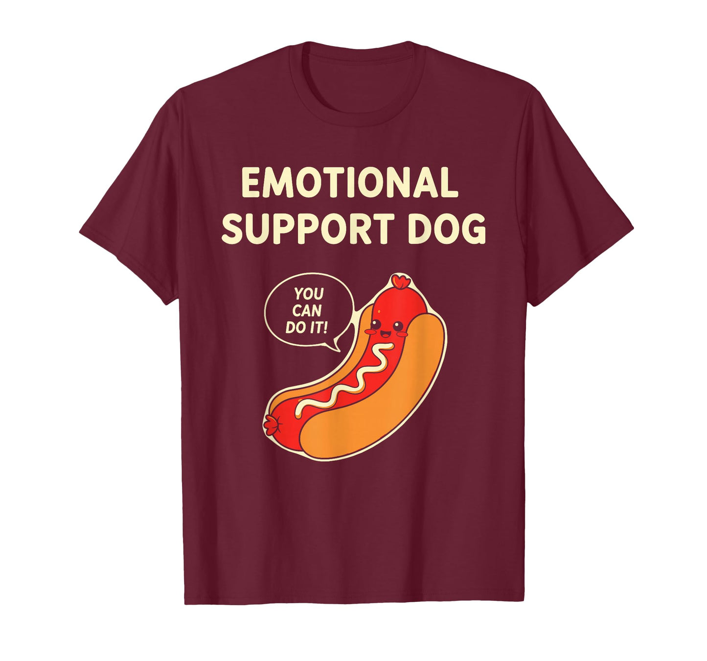 Emotional Support Dog Funny Hot Dog T-Shirt