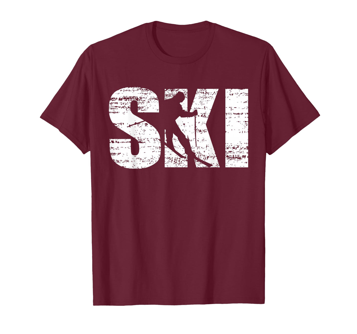 Ski - Distressed Look Skiing & Skiers T-Shirt