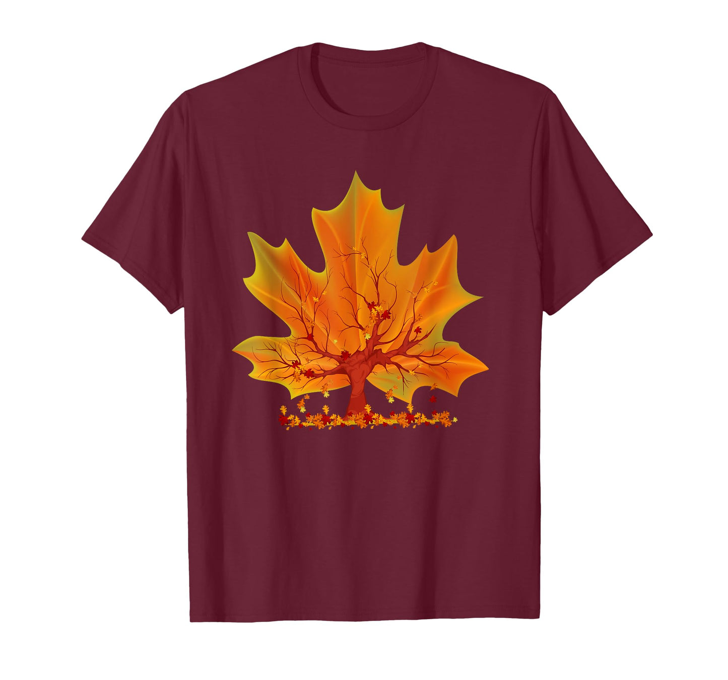 Maple Leaf Autumn Tree Orange Fall Leaves Season Canadian T-Shirt