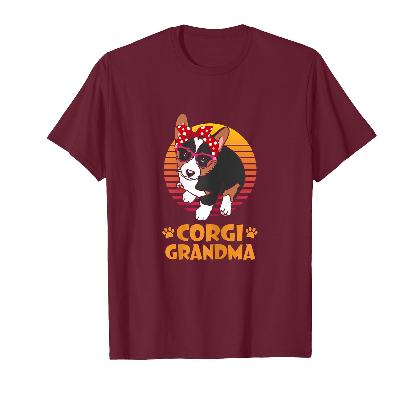 Retro Bandana Tricolor Corgi Dog Grandma Mothers Day Women T-Shirt