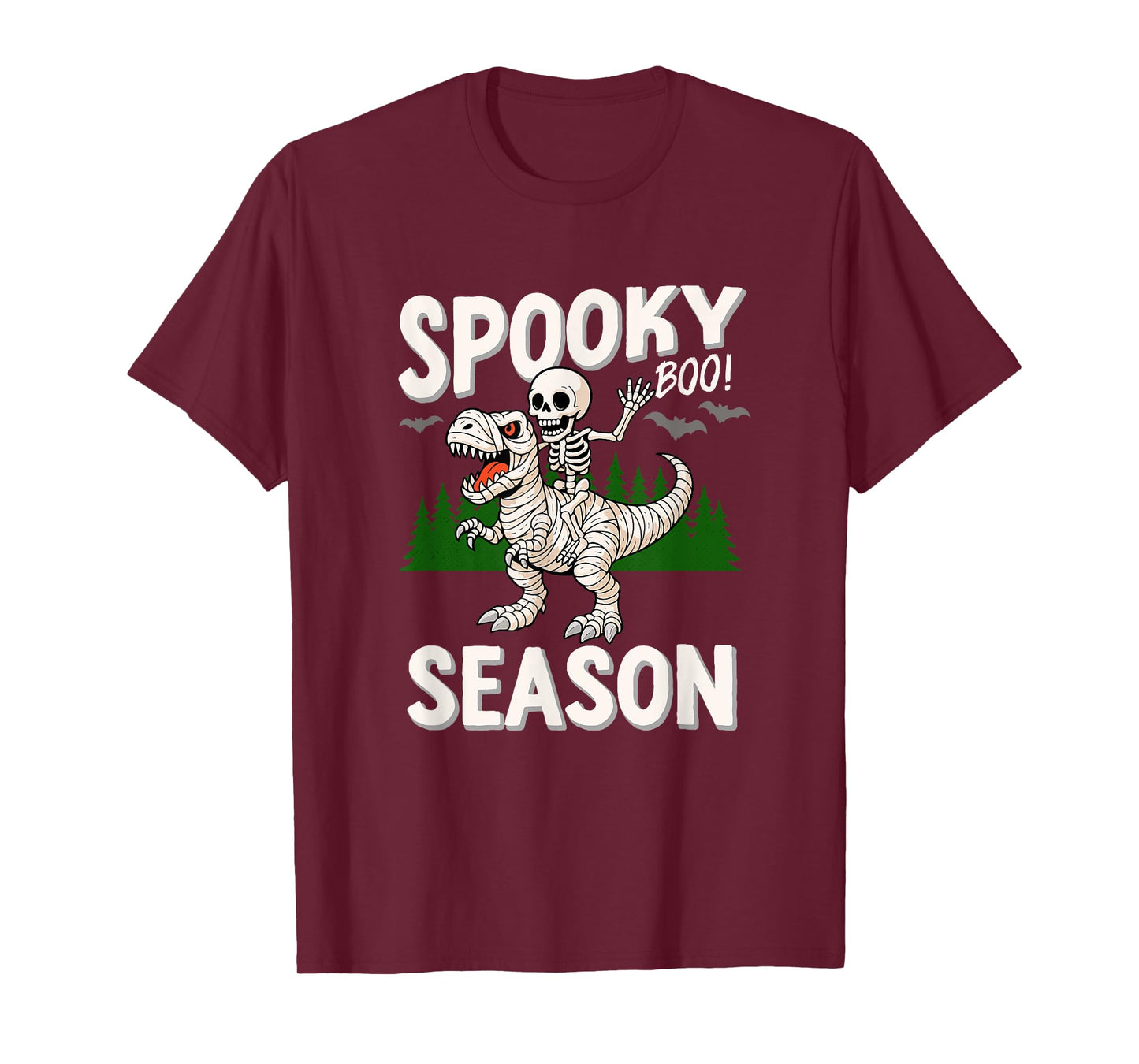 Halloween Mummy Dinosaur Skeleton Spooky Season T-Shirt