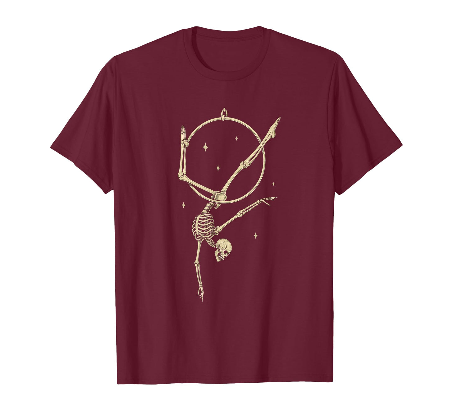 Skeleton Aerial Hoop Silk Aerialist Funny Circus Artist T-Shirt