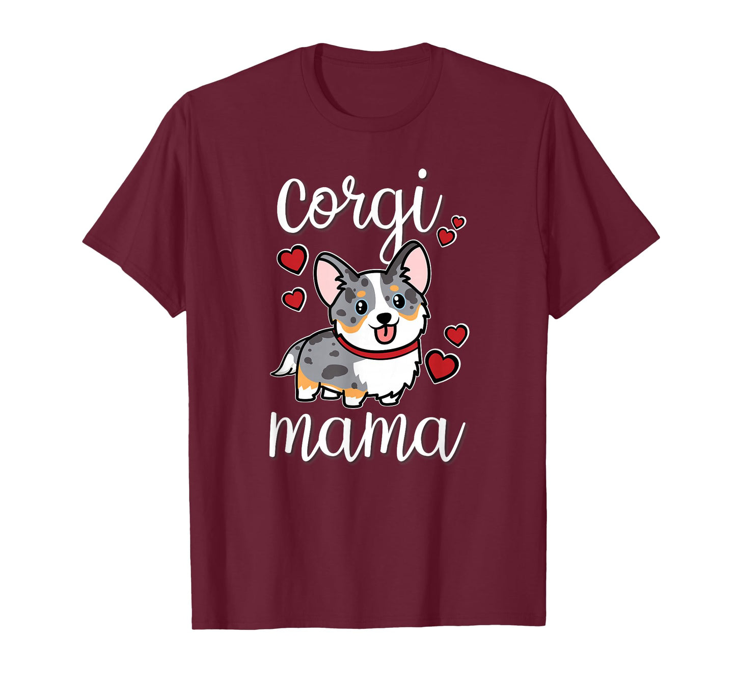Funny Kawaii Mama Mom Cardigan Blue Merle Corgi Lover T-Shirt