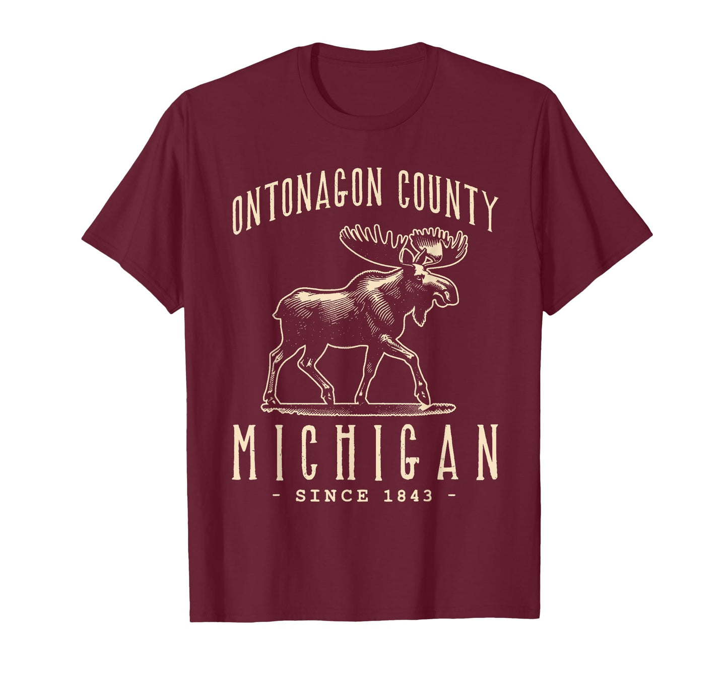 ONTONAGON COUNTY, MICHIGAN. MOOSE VINTAGE DESIGN T-Shirt