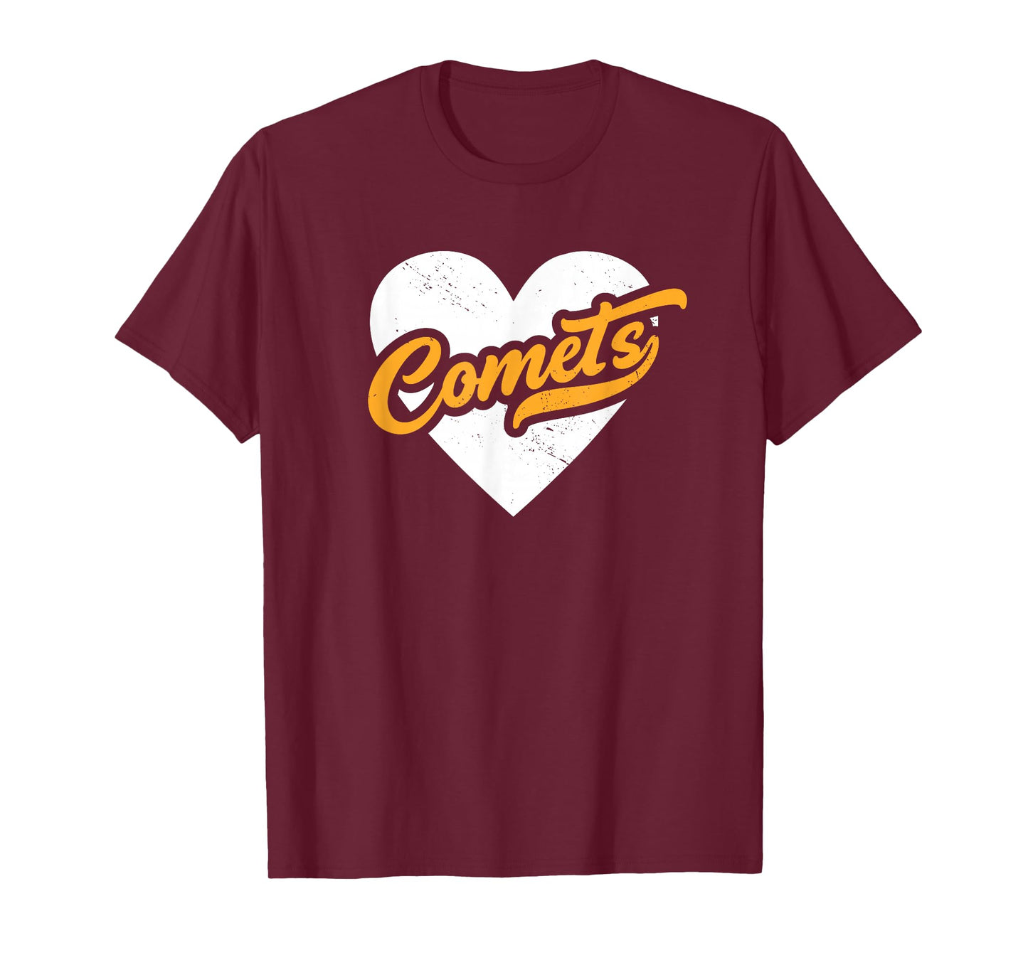 Vintage Comets High School Go Comets Pride Heart T-Shirt