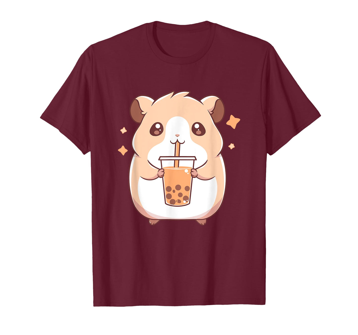 Kawaii Cute Hamster Drinking Boba Bubble Milk Tea T-Shirt