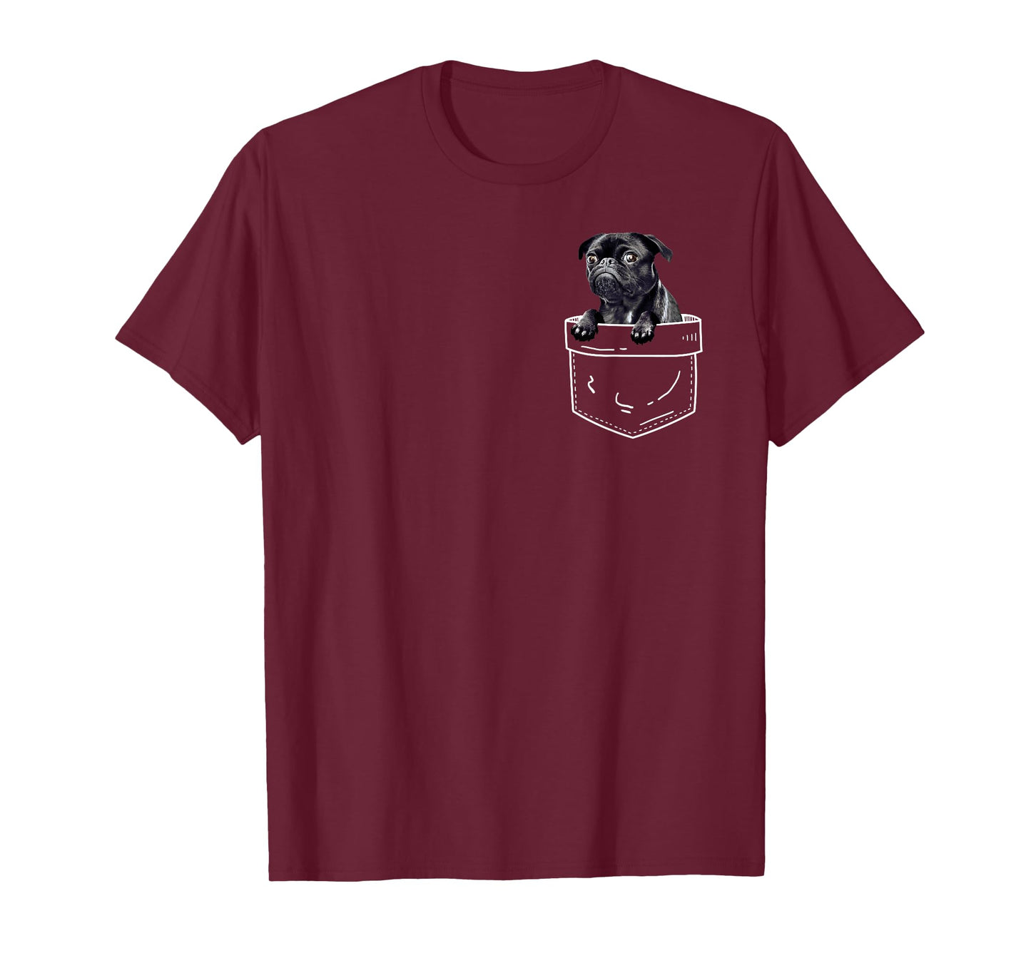 Black Pug in Pocket - Cute Dog Lover Gift T-Shirt Small