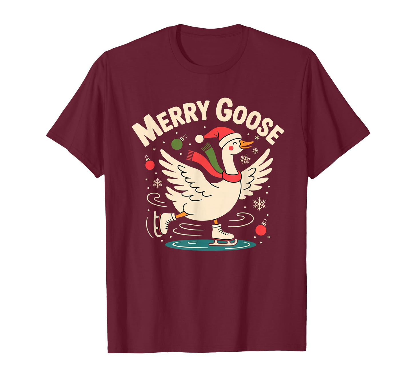 Merry Goose Funny Christmas Silly Humor Family Christmas Fun T-Shirt