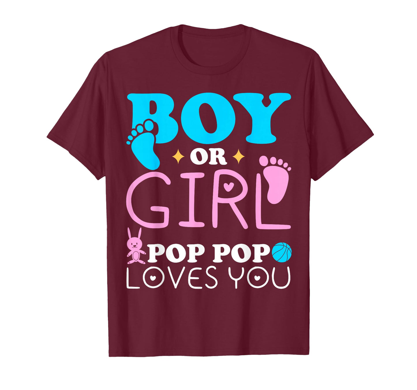 Boy Or Girl Pop Pop Loves You Gender Reveal Grandfather T-Shirt