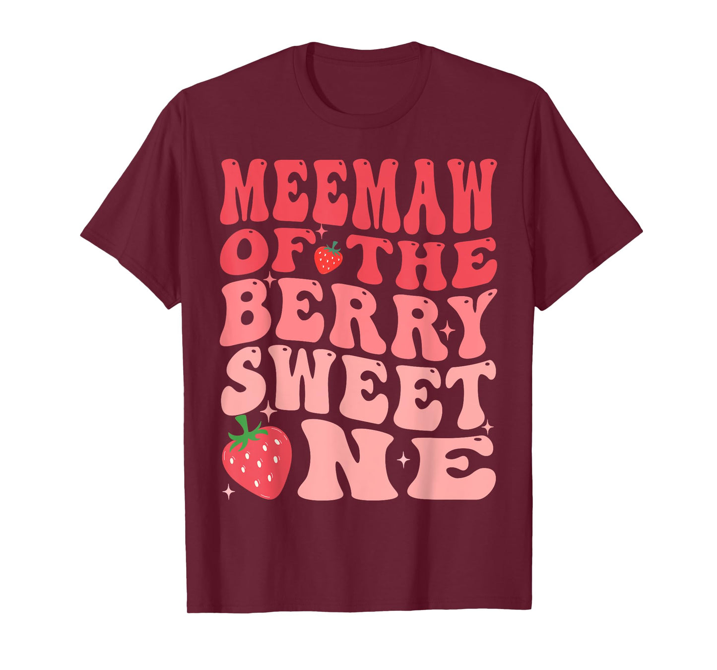 Meemaw Of The Berry Sweet One 1st Birthday Strawberry T-Shirt