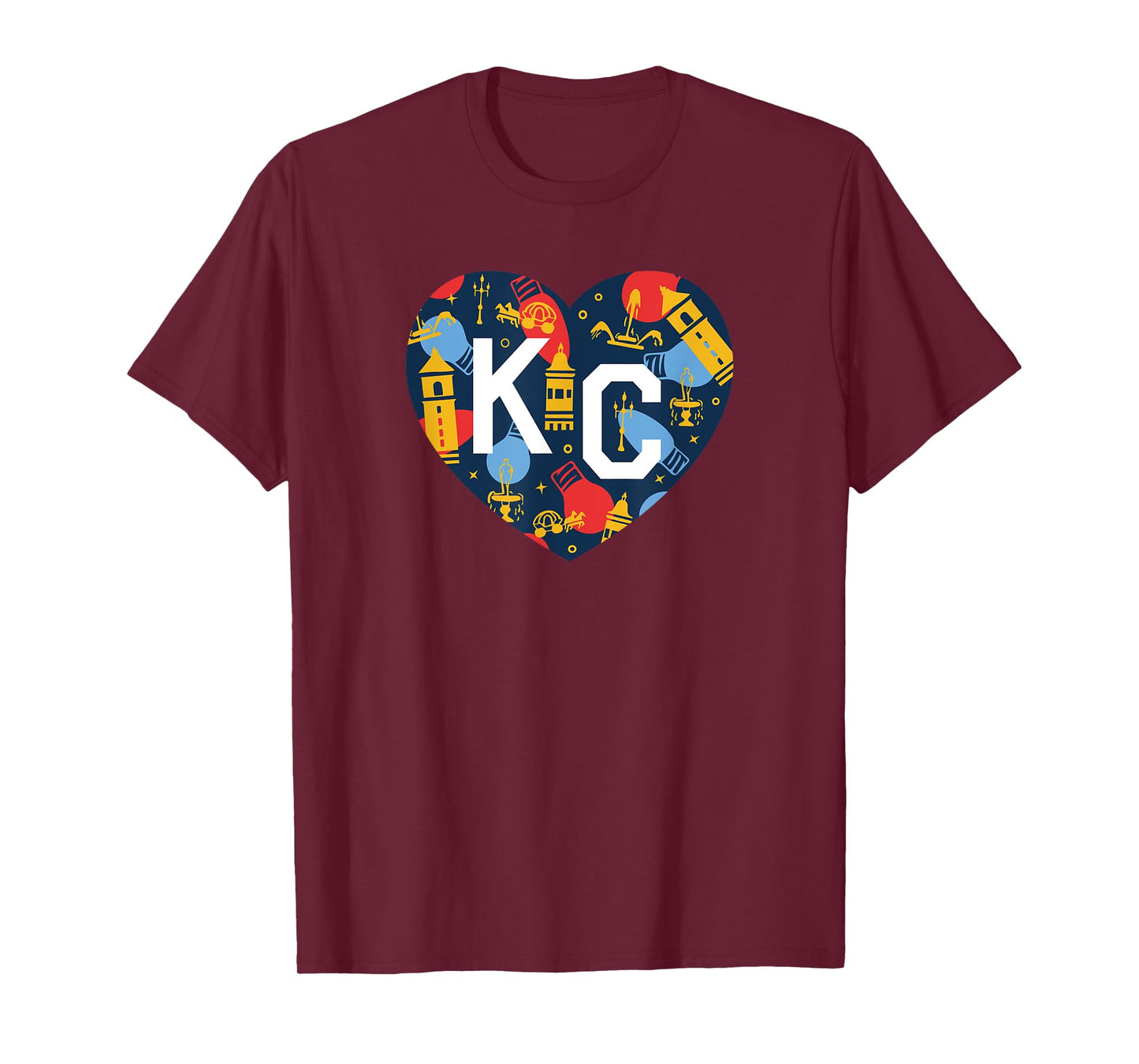 Kansas City KC Plaza Lights Holiday Festive Christmas Heart T-Shirt