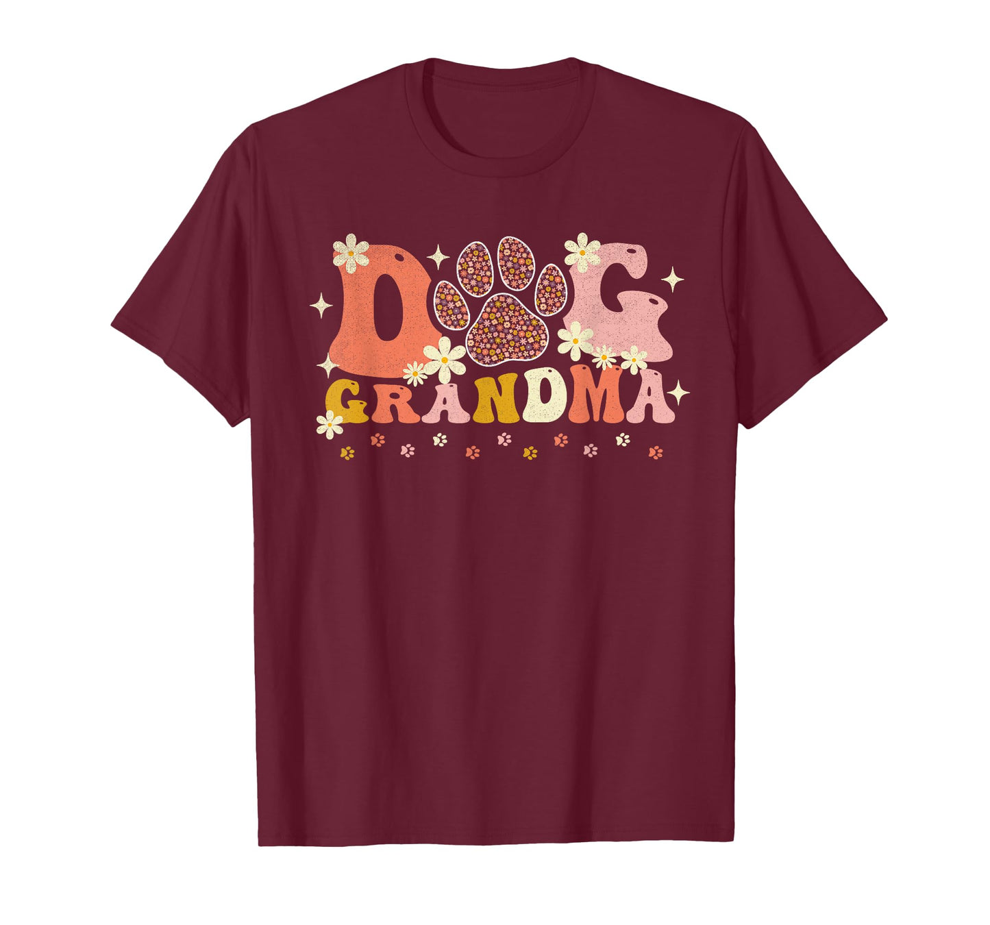 Groovy Dog Grandma Owner Mama Grandma Dog Lovers Men Women T-Shirt