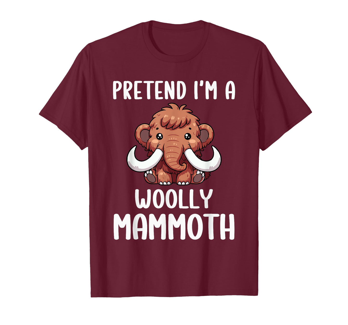Woolly Mammoth Costume Boys Girls Easy Halloween Costume T-Shirt