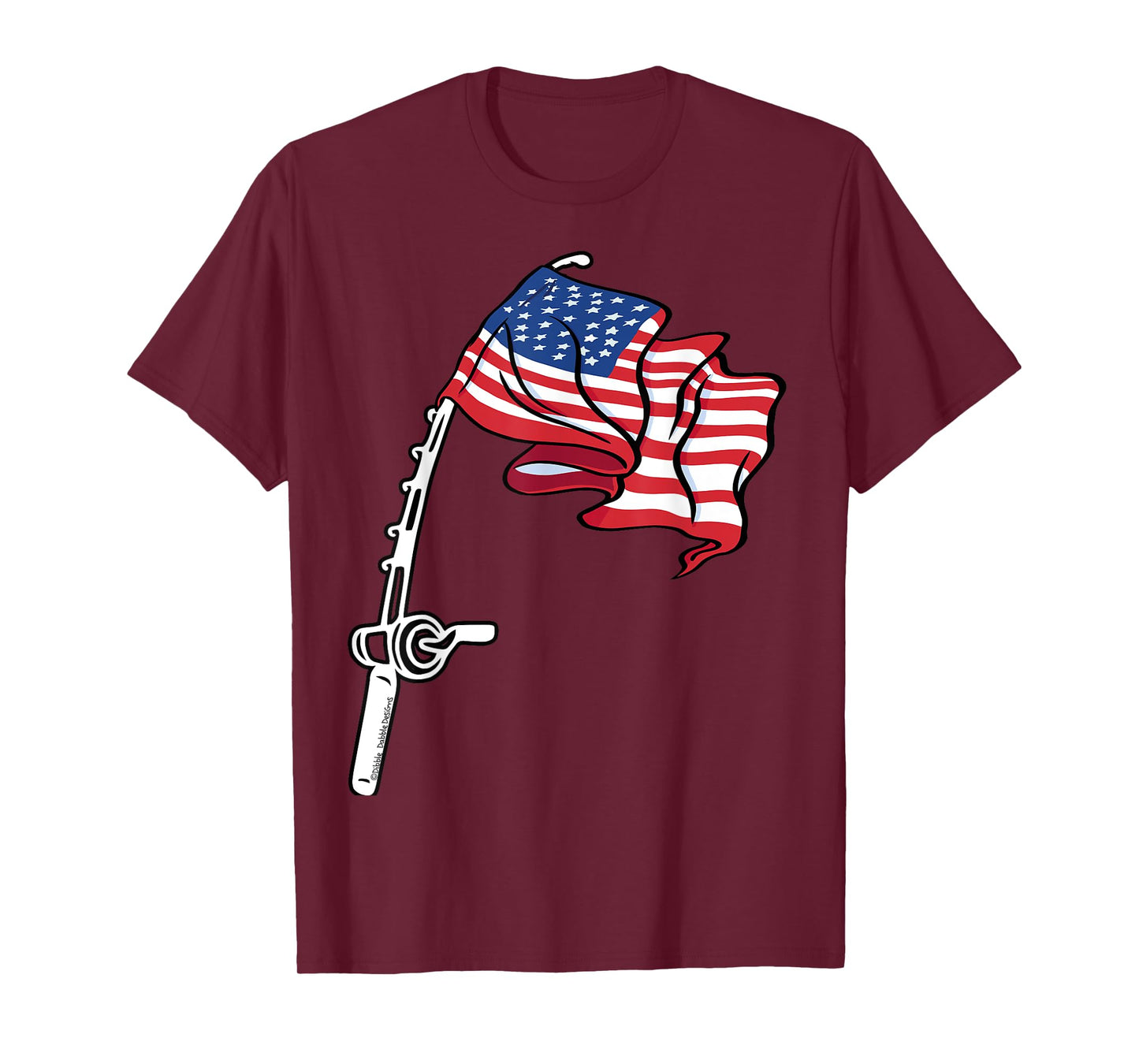 Patriotic Fishing USA Flag Fisherman 4th of July T-Shirt