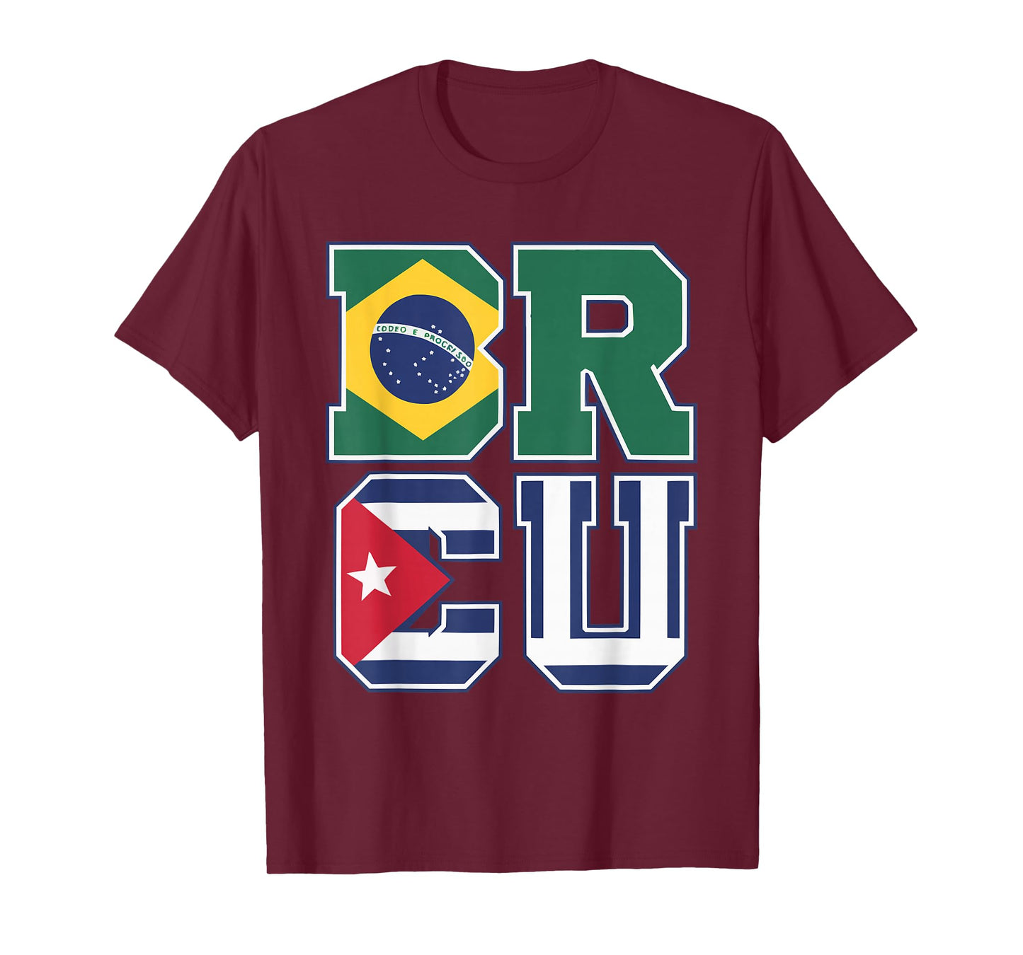 Half Cuban Half Brazilian Cuba Flag Country Brazil T-Shirt