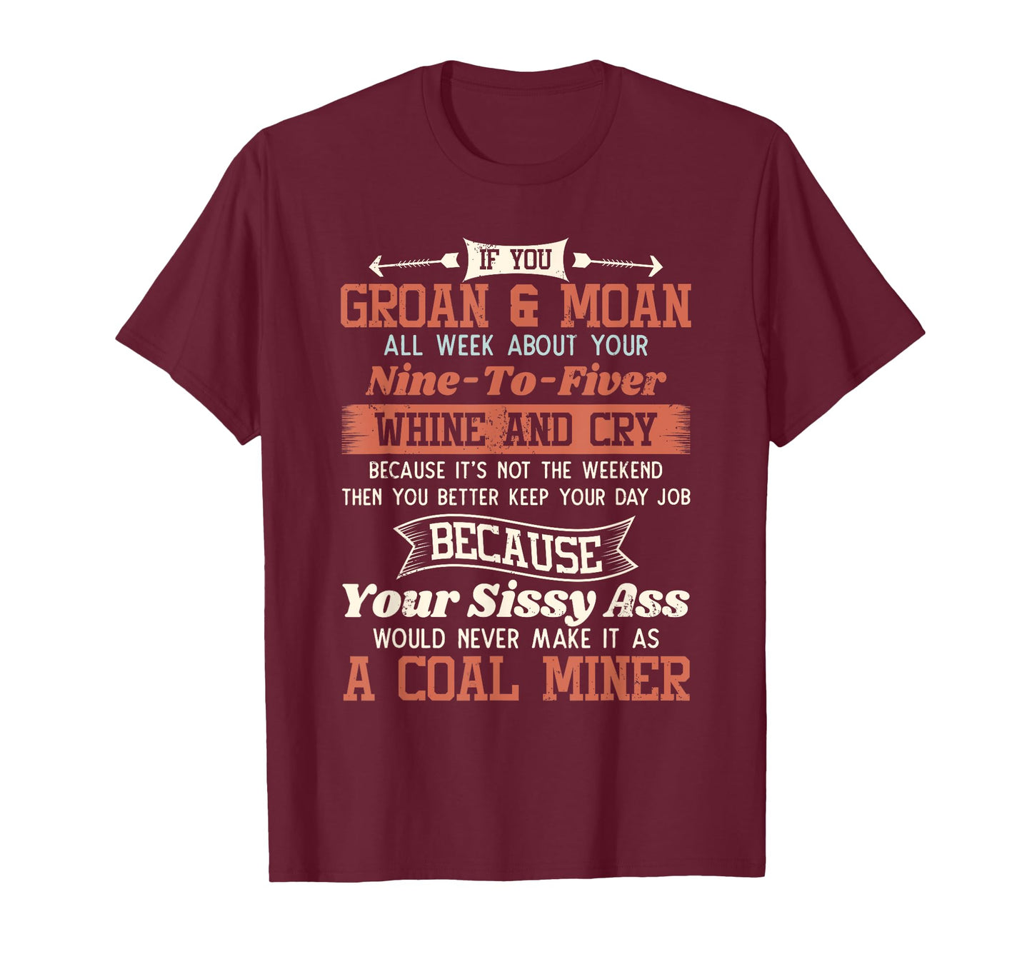 Funny Coal Miner Shirt - If you Groan And Moan T-Shirt