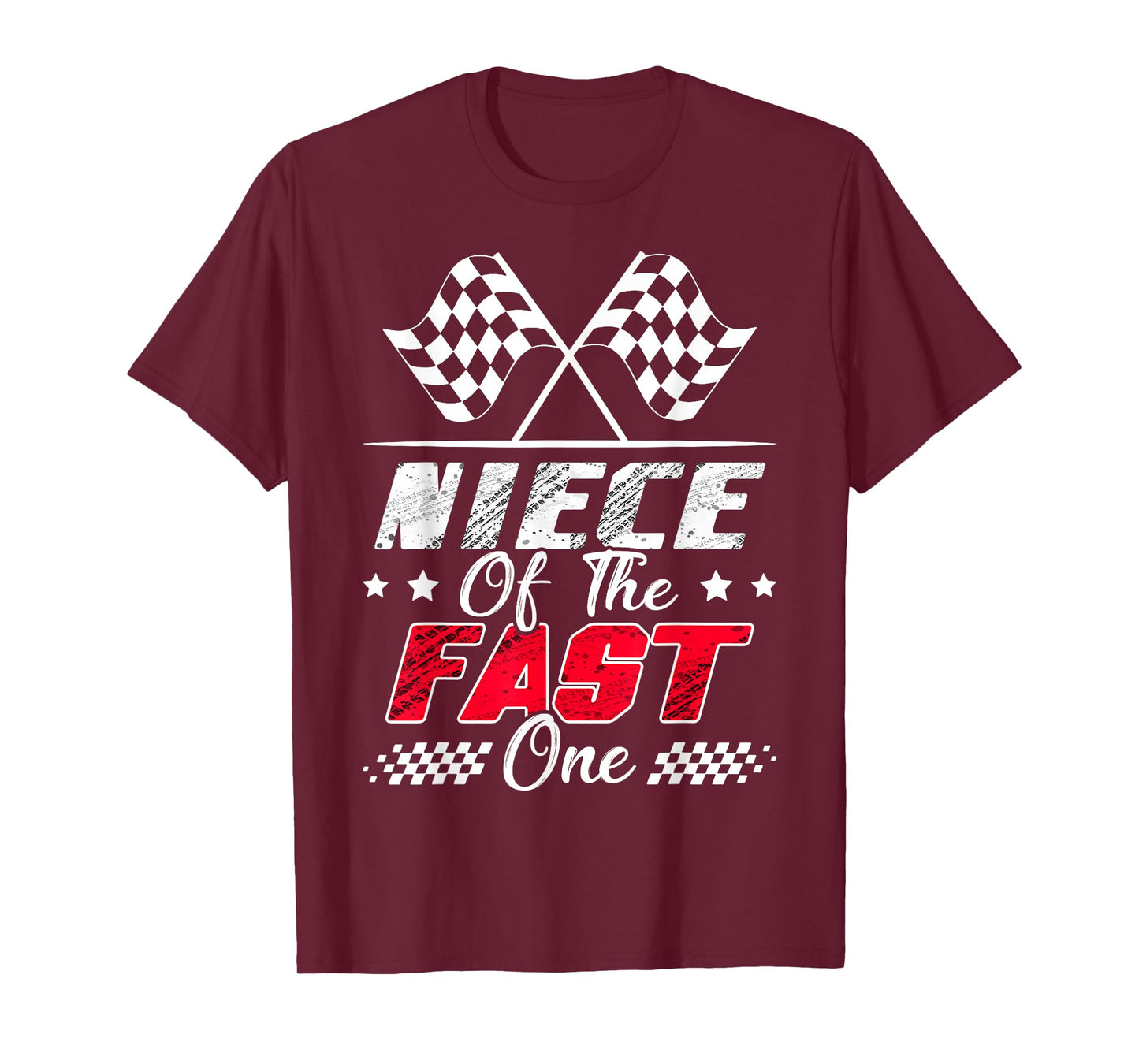 Niece Of The Fast One First Birthday Racing Car Family T-Shirt