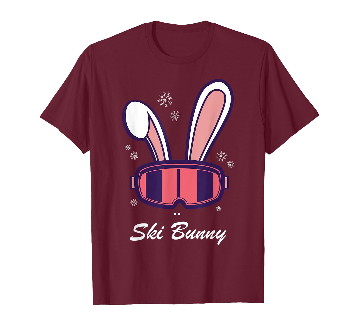 Funny Snowboard Ski Face Funny Ski Bunny T-Shirt