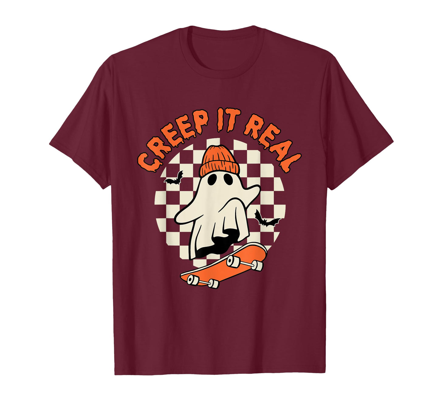 Vintage Retro Halloween Creep It Real Ghost Boy Fall Season T-Shirt