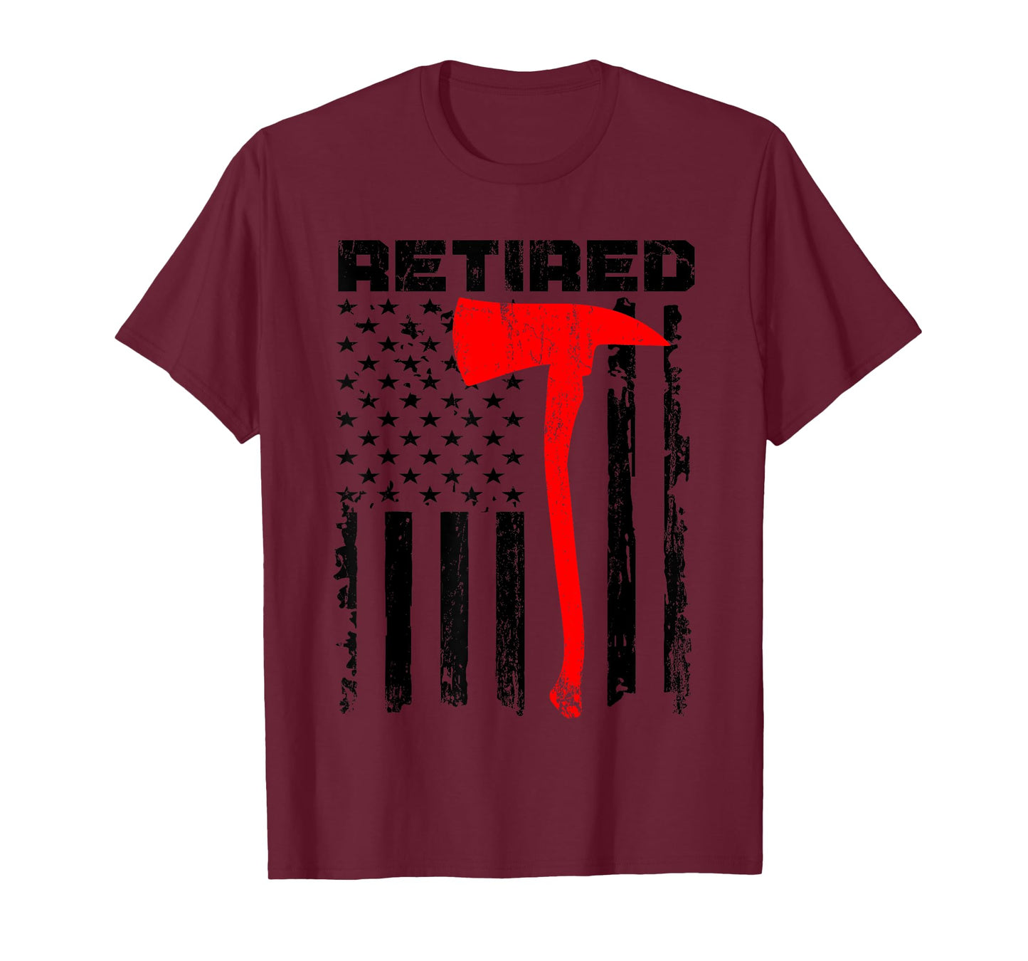 Funny Retired Firefighter USA Flag Fireman Retirement Outfit T-Shirt