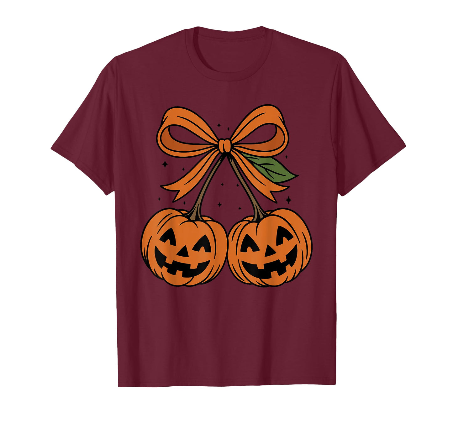 Pumpkin Cherries Autumn Girly Halloween Fall T-Shirt