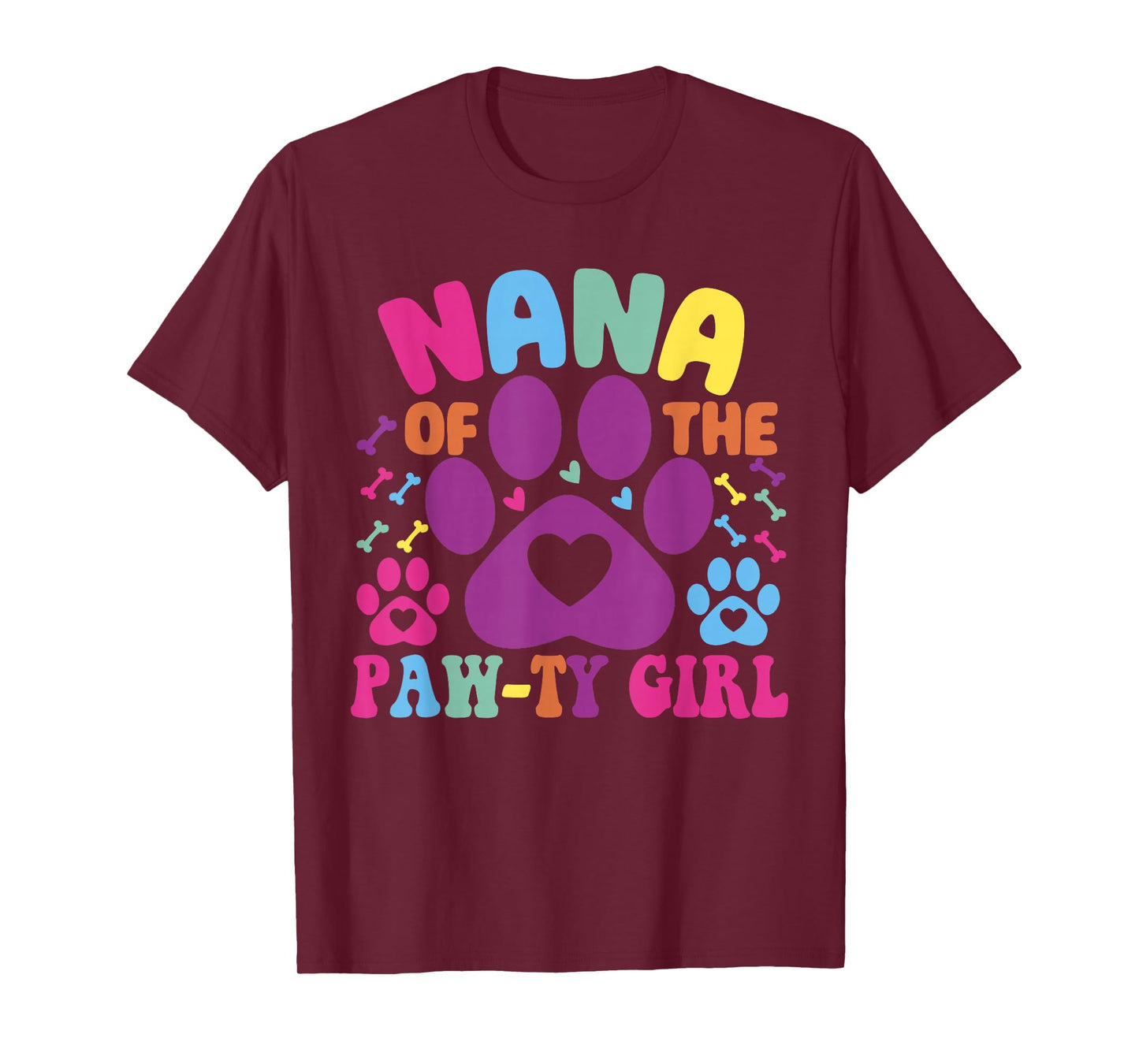 Nana of The Paw-Ty Girl Birthday Family Matching Party T-Shirt