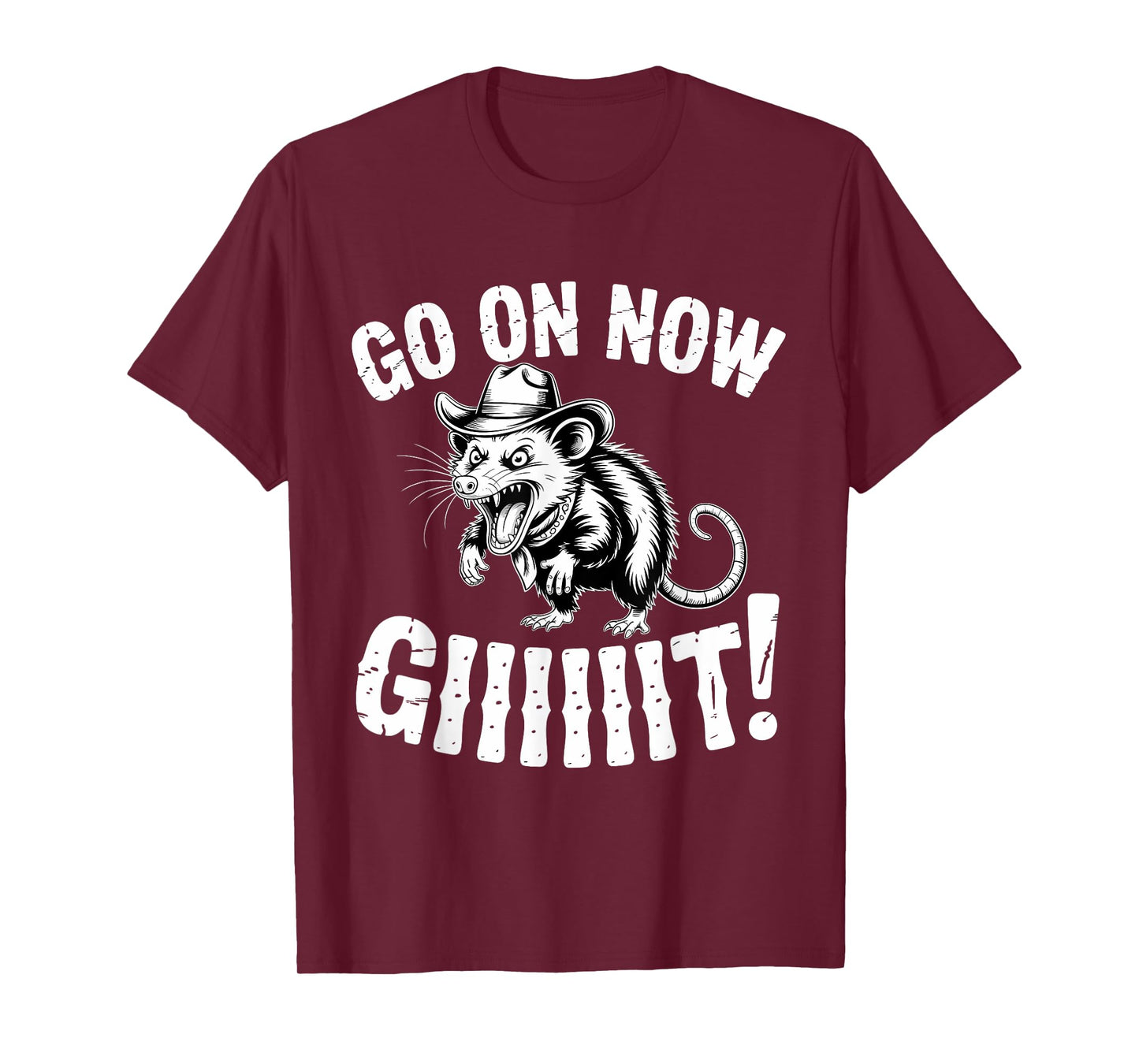 Cowboy Opossum Western Country Possum Go On Now Git T-Shirt