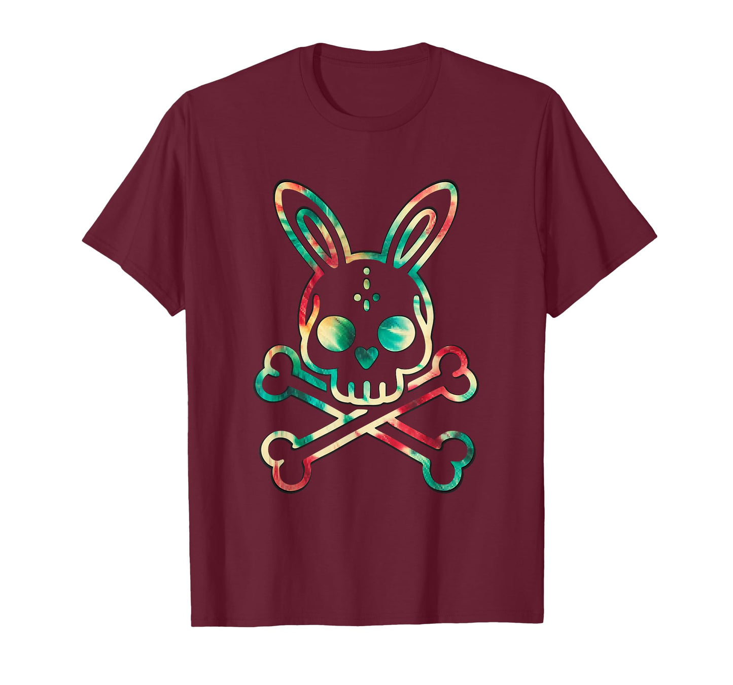 Bunny Skull Rabbit Bunny Skeleton Crossbones Tie Dye Men T-Shirt