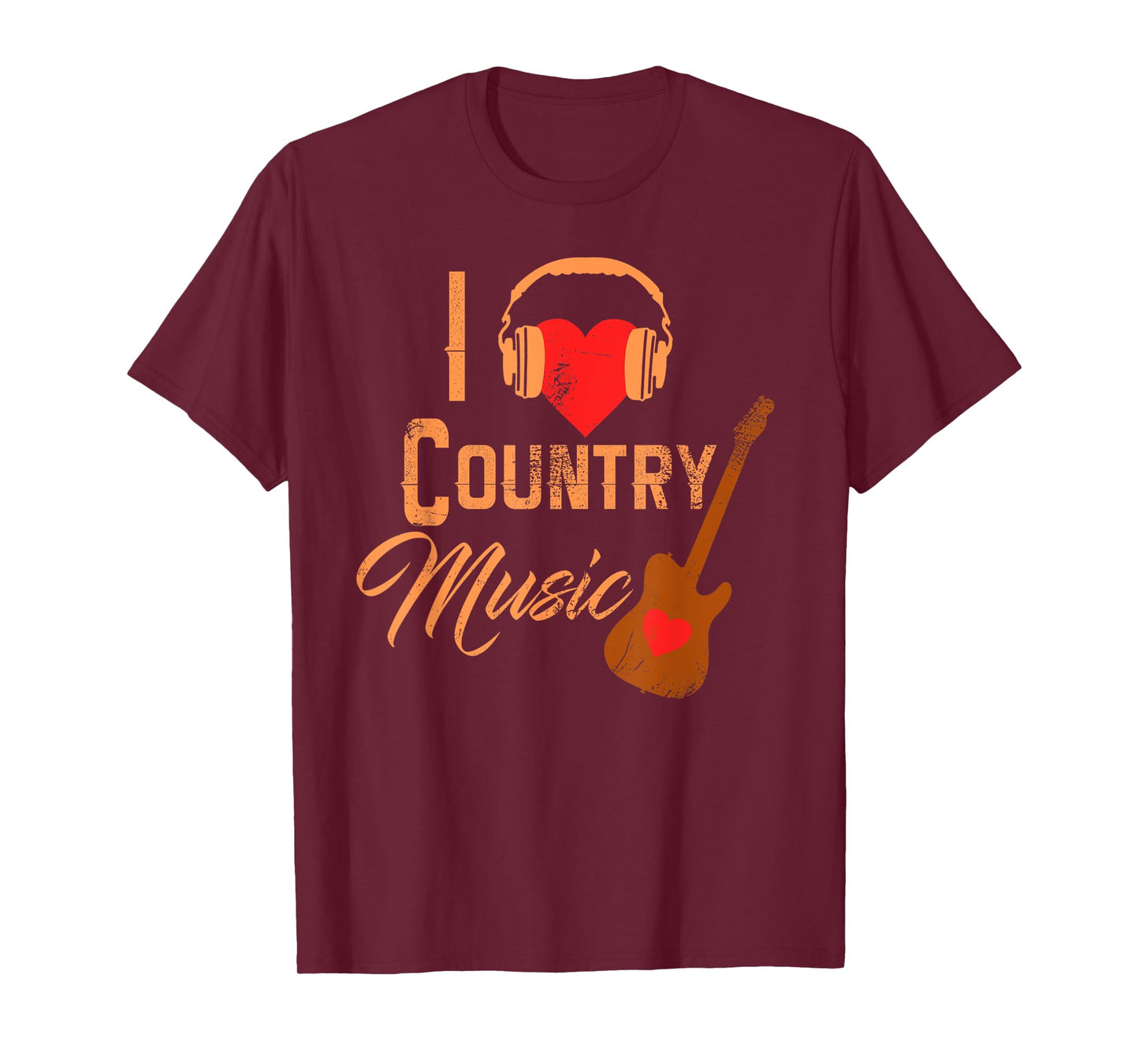 I Love Country Music Shirt Heart Design Country Western Tee T-Shirt
