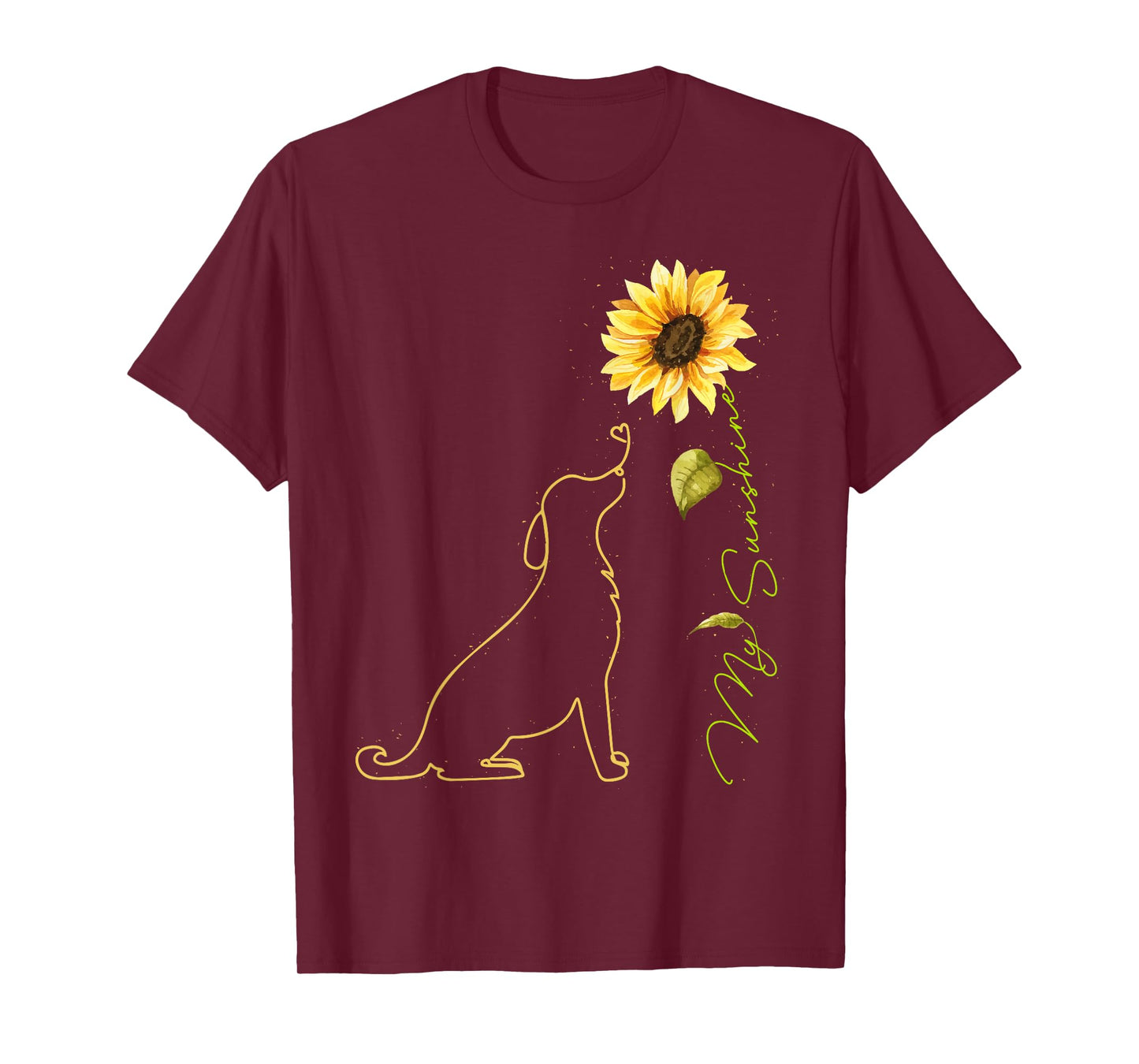 Dog Sunflower, Cute Dog Tees Sunshine Dog Lover | Dog Owner T-Shirt