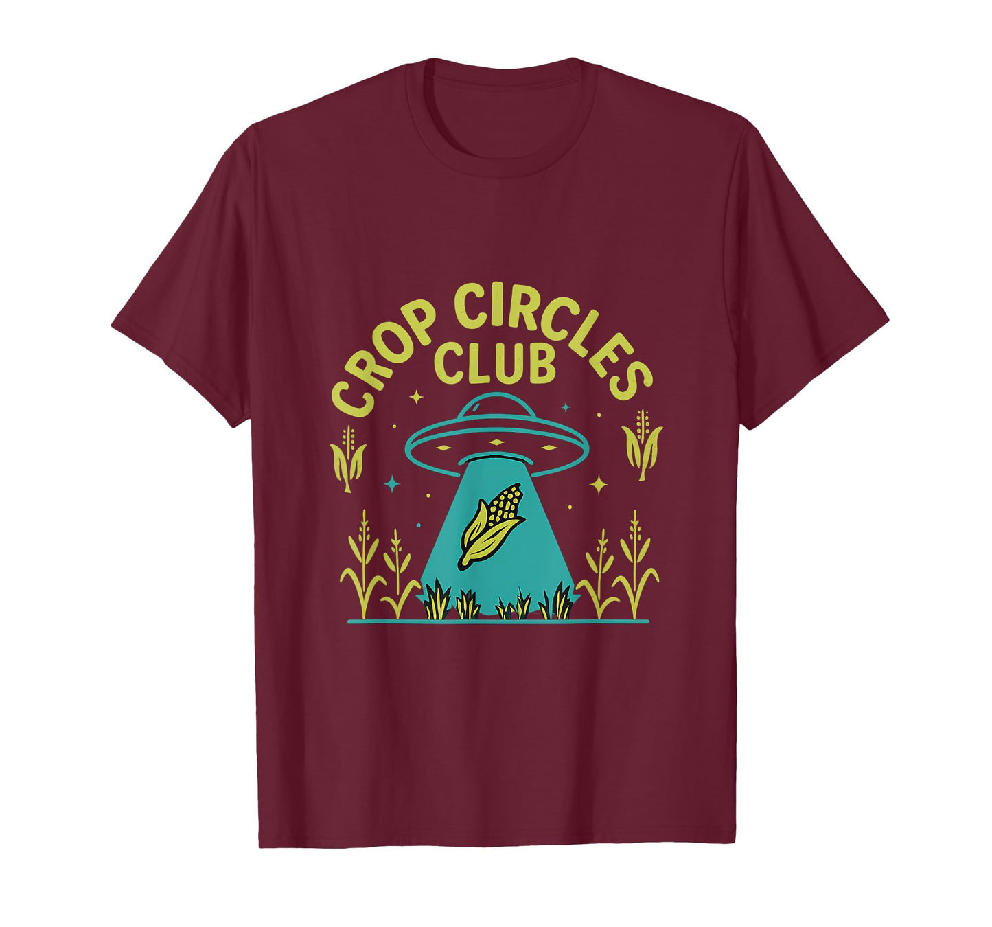 Crop Circles Club Alien UFO Corn Farm Humor Design T-Shirt