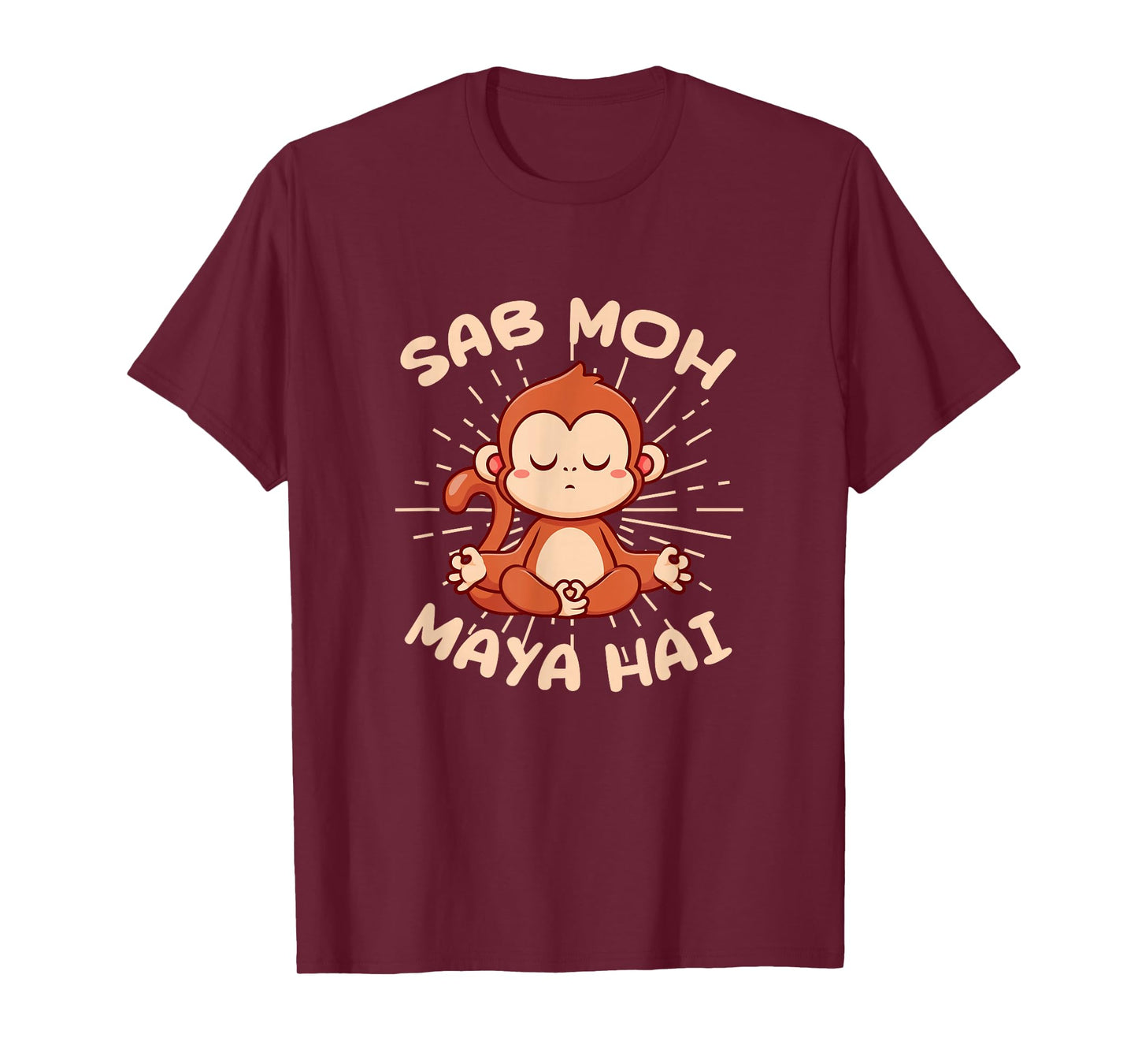Sab Moh Maya Hai Hindi Meditation Monkey Yoga Hinduism T-Shirt