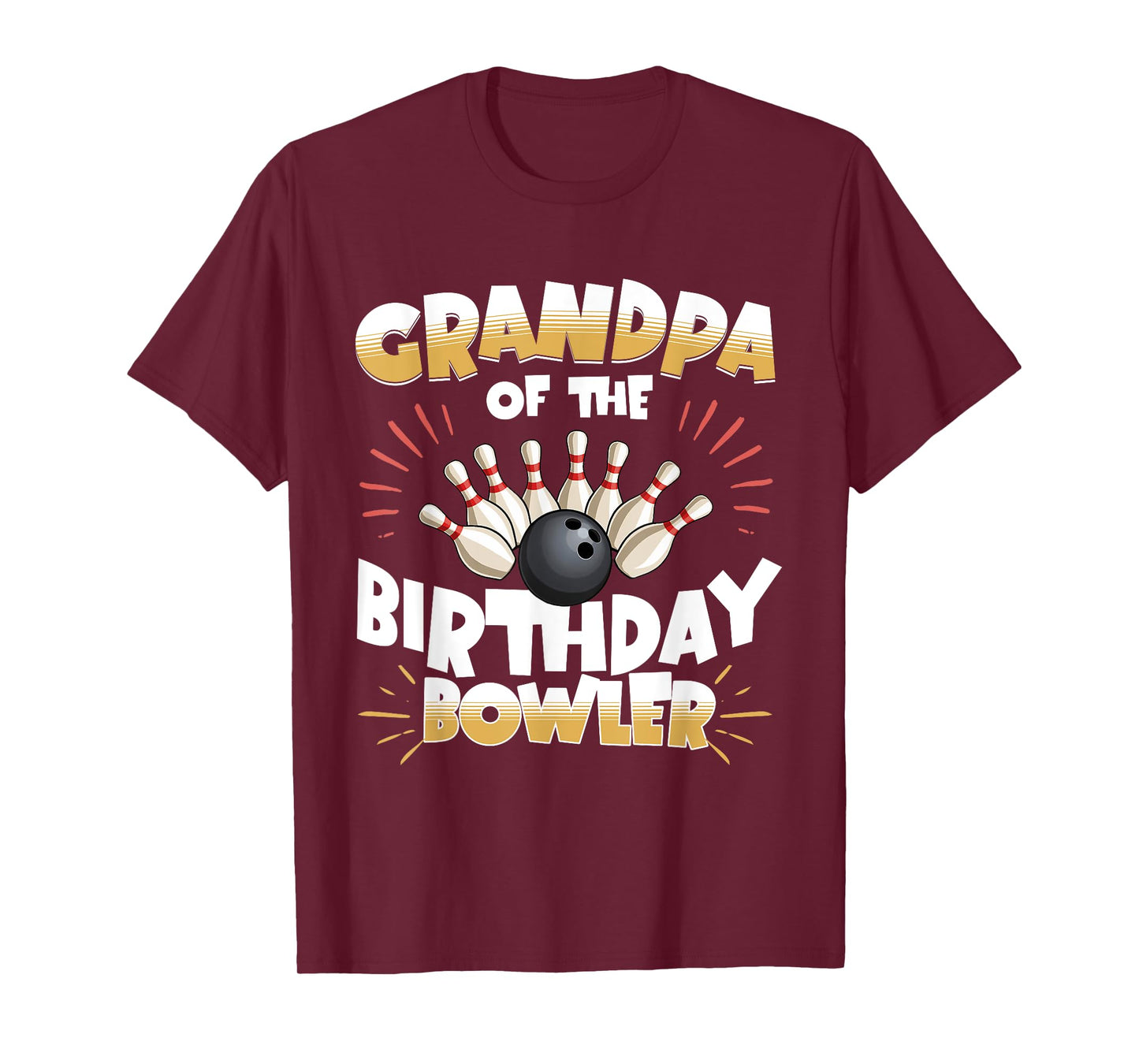 Bowling Party Kids Grandpa Of The Birthday Bowler Matching T-Shirt